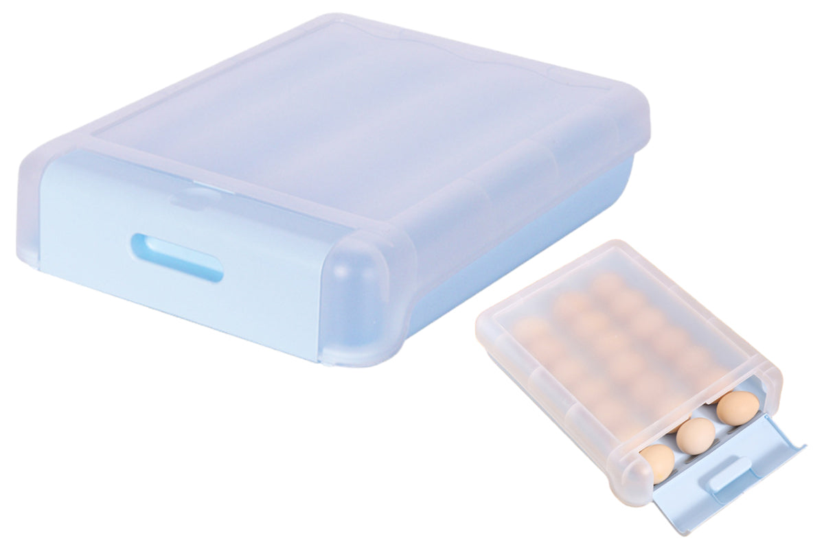 Automatic Scrolling Egg Storage Box Removable Egg Dispenser-Blue