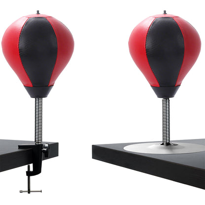 Desktop Punching Speed Ball with Clamp and Suction Cup-Black and Red