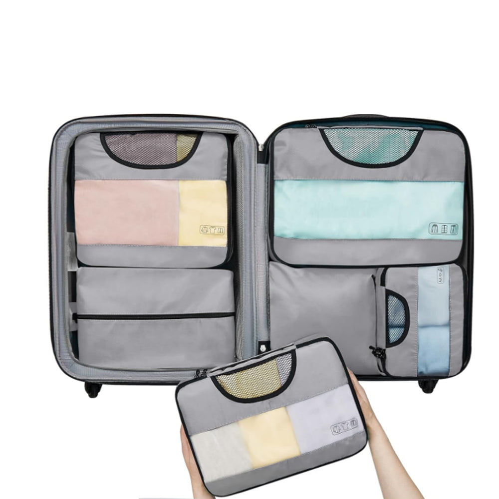 8Pcs Set Travel Packing Cubes for Suitcases Luggage Organizer Bags Set Grey