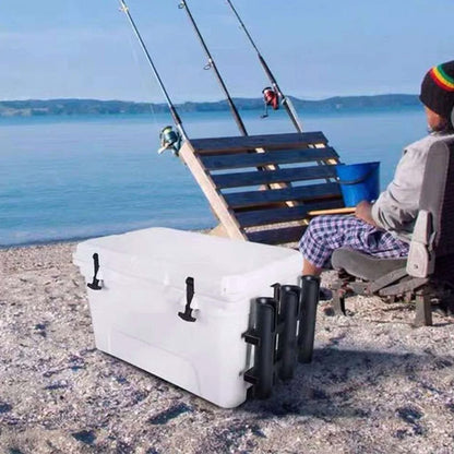 3 Tube Fishing Rod Holder Bracket Mounted Fishing Rack For Boats Garage Cooler-Black