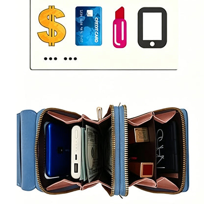 Touchscreen Crossbody Phone Bag Small Purse with Card Slots for Travel-Blue