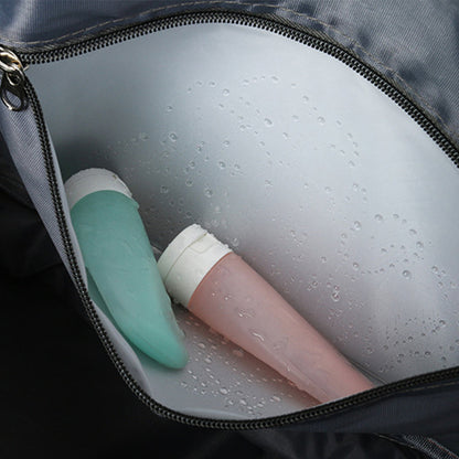 Trendy Gradient Duffle Bag Expandable Overnight Bag Foldable Carry On Bag with Dry Wet Separation Pocket Pink