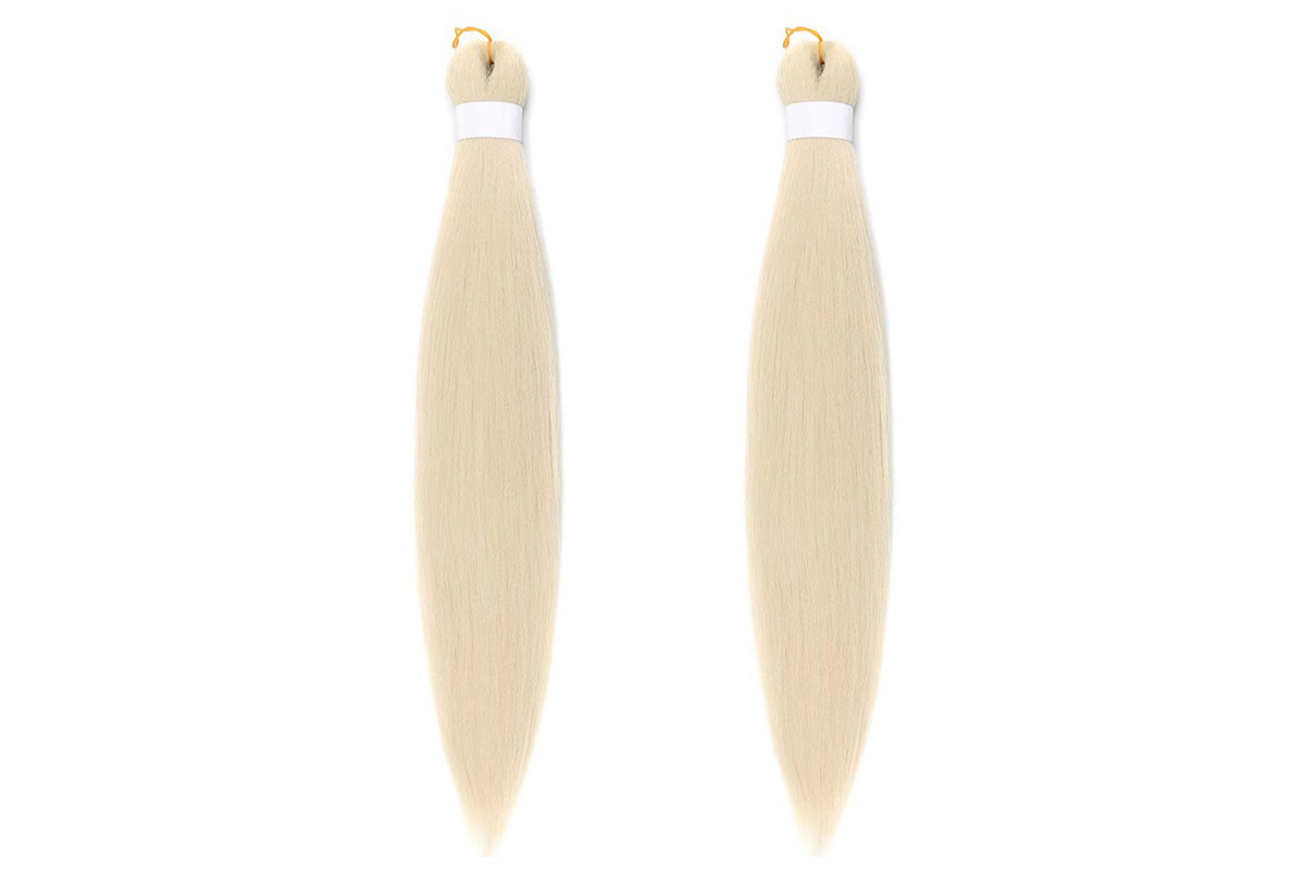 4Pcs Pre Stretched Hair Extensions Synthetic Hair Extension for Cosplay-Beige