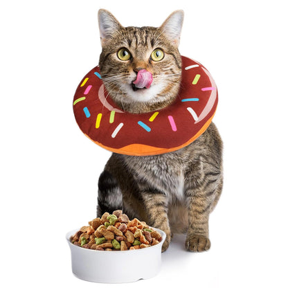 Cat Cone Soft Collar ¨C Adjustable Kitten Recovery Donut Collar Dark Brown