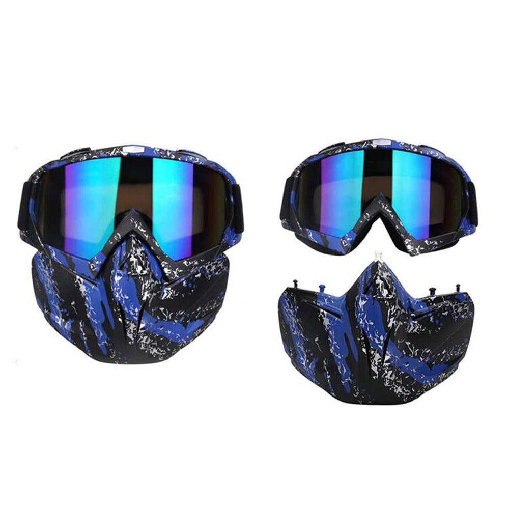 Ski Goggles Snowmobile Face Mask with Sun Glasses for Outdoor Sport