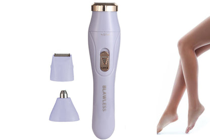 3-in-1 Bikini Electric Trimmer Painless Body Shaver Cordless Facial Hair Remover -Purple