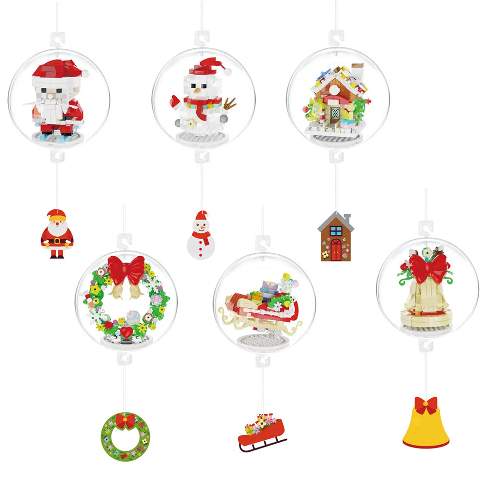 Christmas Tree Ornaments Building Block Set Santa & Nutcracker Xmas Decorations Style 1