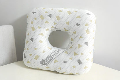 2Pcs Square Ear Piercing Pillow for Side Sleepers with Central Ear Hole-Grey