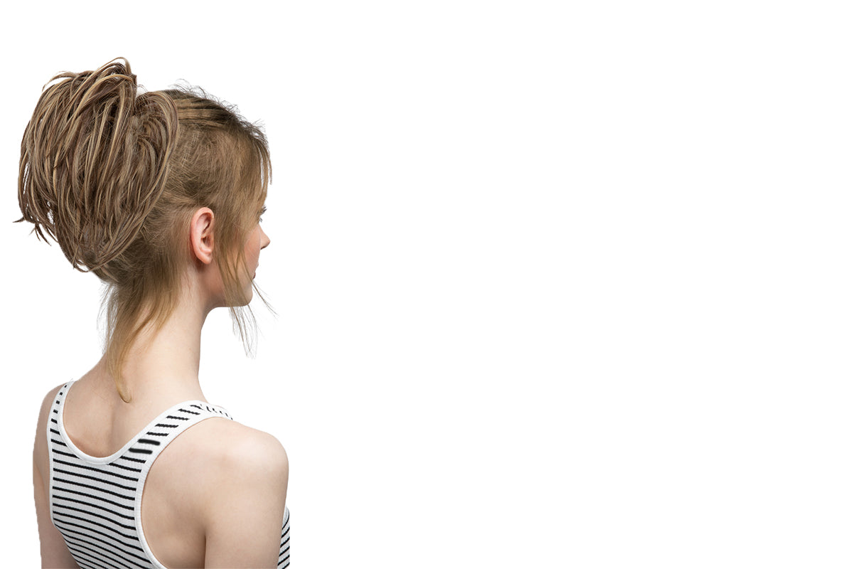 20CM High-Temperature Fiber Natural Messy Bun Scrunchy Thick Messy Bun Hair Piece-Ash Blonde