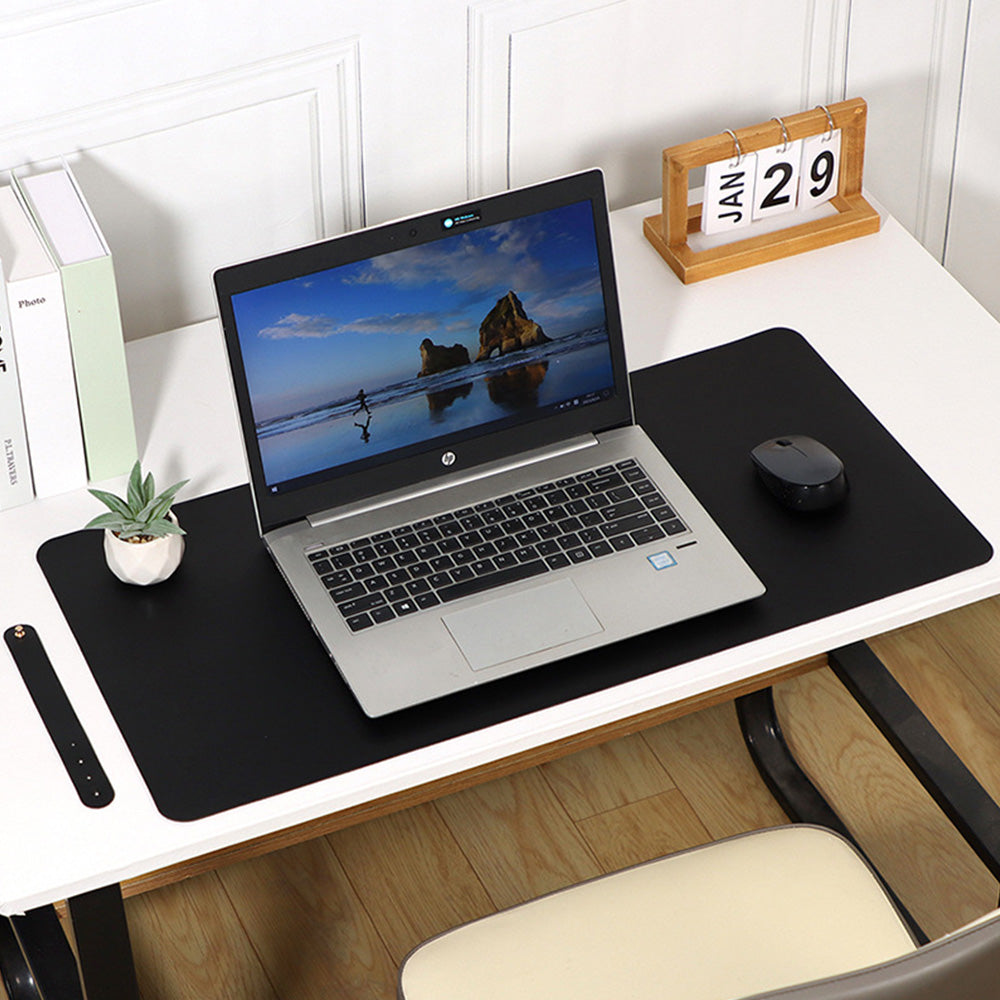 Large PU Leather Desk Mat Waterproof Non Slip Mouse Pad for Office Home-Black