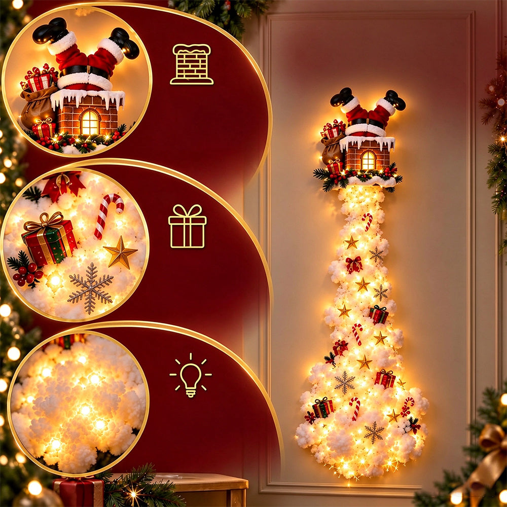 2D Acrylic Christmas Enchanted Path Wall Light  Warm White Wall Light - Chimney