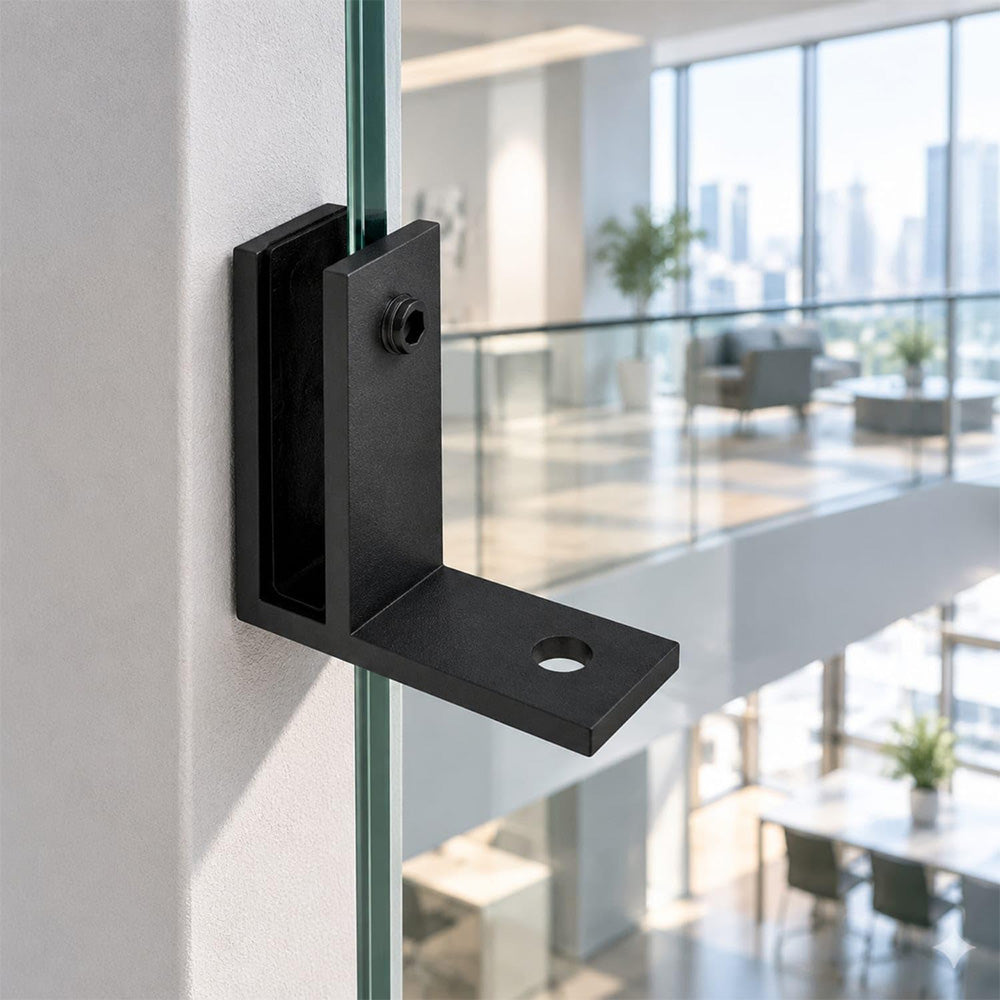 304 Stainless Steel Pool Fence Glass Clamp for 10 to 12mm Panels - Black