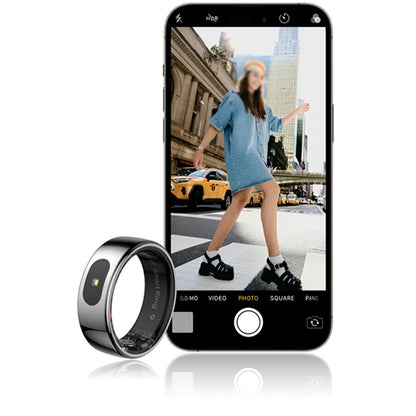 Smart Ring Health Tracker Ring with Touch Control - Silver