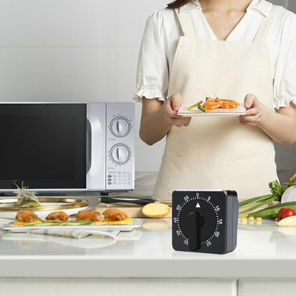 60-Minute Mechanical Kitchen Timer Visual Countdown Timer for Kitchen Cooking Study Black