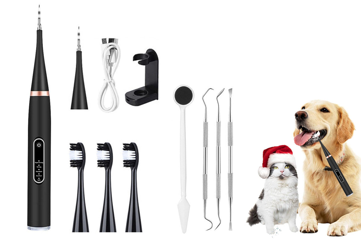 Pet Ultrasonic Tooth Cleaner Dog Plaque Tartar Stain Remover Black