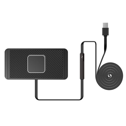 15W Wireless Charger Pad Dock Car Phone Holder Mat Non-Slip Charging Station Type-C Style