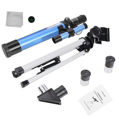 32X Magnification Astronomical Telescope Portable GPS Syncs Telescope with Tripod for Little Astronomy Beginners Blue