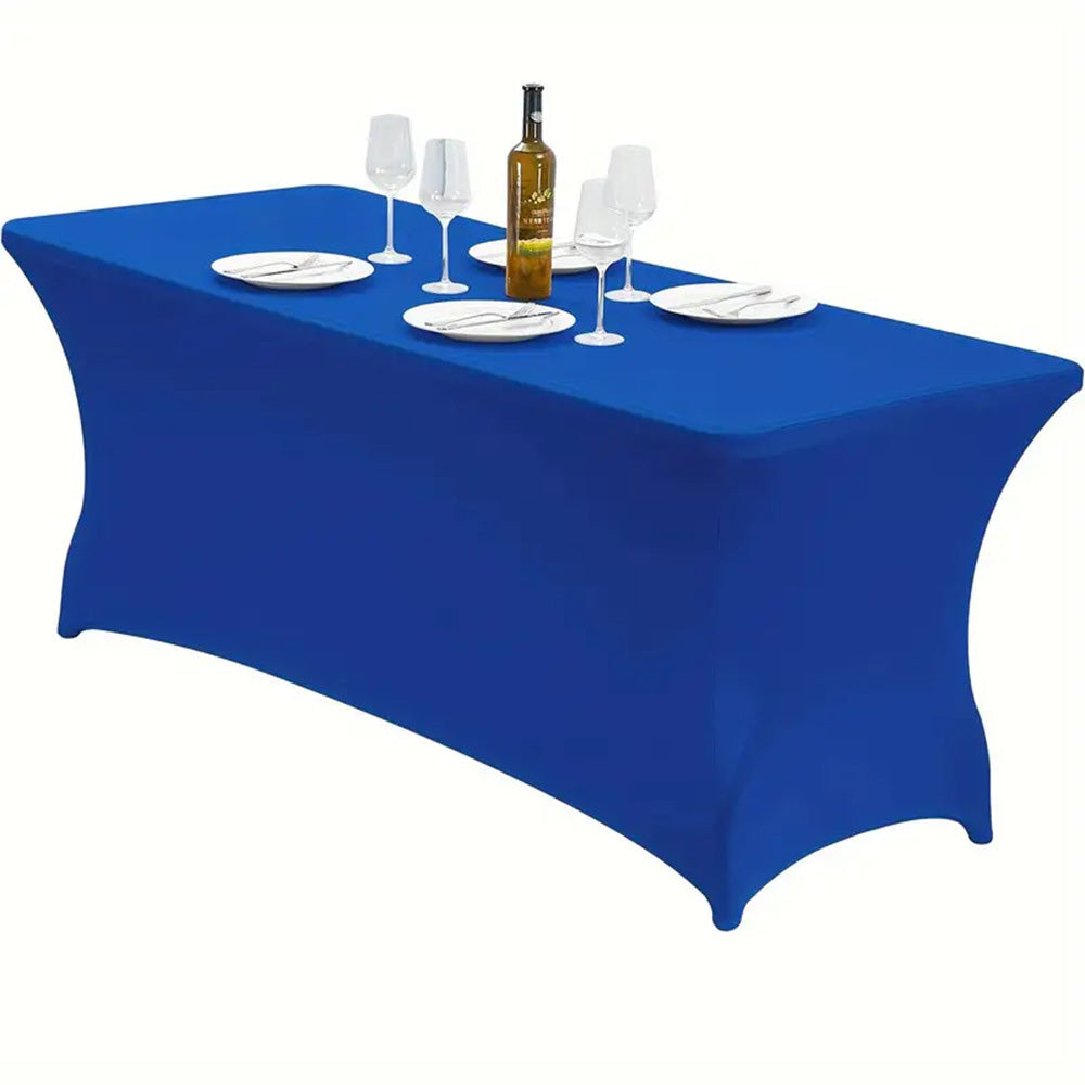 Rectangular Spandex Stretch Tablecloth for Wedding Party Royal Blue