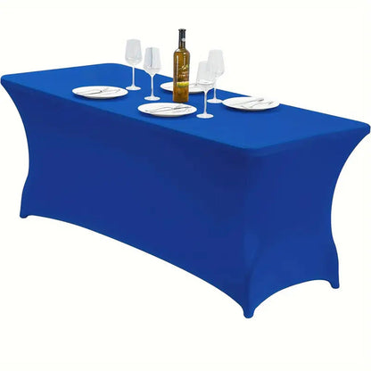 Rectangular Spandex Stretch Tablecloth for Wedding Party Royal Blue