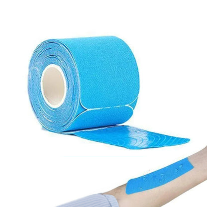 Kinesiology Tape Waterproof Breathable Latex-Free for Ankle Wrists Knees Blue