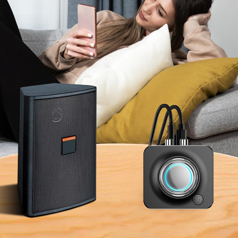 Bluetooth 5.0 Audio Receiver Wireless Stereo Adapter with 3.5mm AUX RCA Cable TF Card Slot