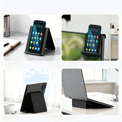 Portable Silicone Phone Stand Desk Holder for Office Travel Airplane-Black