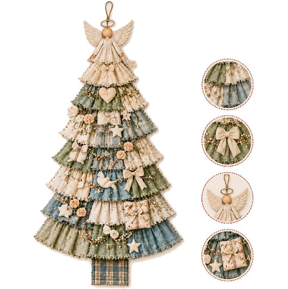 Christmas Tree Door Hanging Kit DIY Quilted Ornament - White