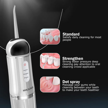 Electric Water Flosser for teeth with 4 Jet Tips Portable Floss Irrigation Cleaner-Black