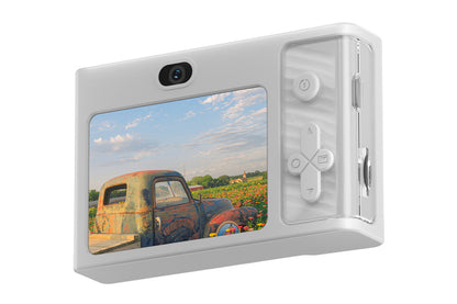 4K Digital Camera 2.4 Inch  1080P 48MP Entry Level Students Camera with 8 Times Zoom Built-in Music Games for Teens Christmas Gift-White