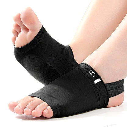 Arch Support Soft Pad Brace Sleeve Ankle Foot Wrap For Feet Flat-Black
