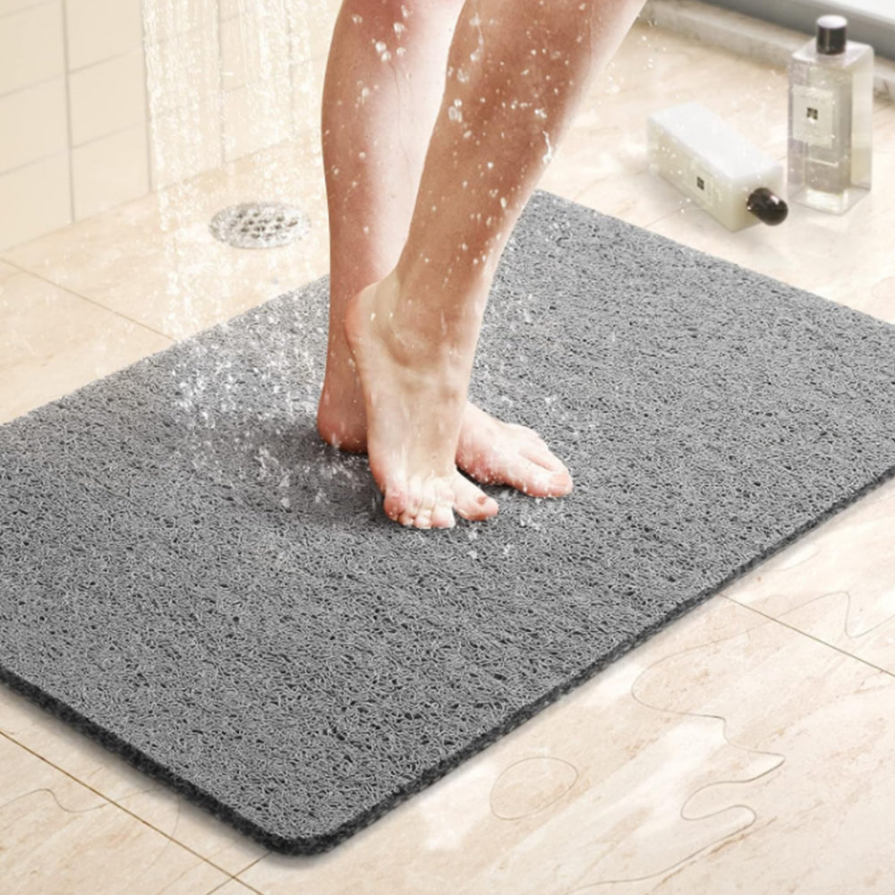PVC Shower Mat Non-Slip Bath Mat Quick Drying Loofah Style Bathmat Style 1