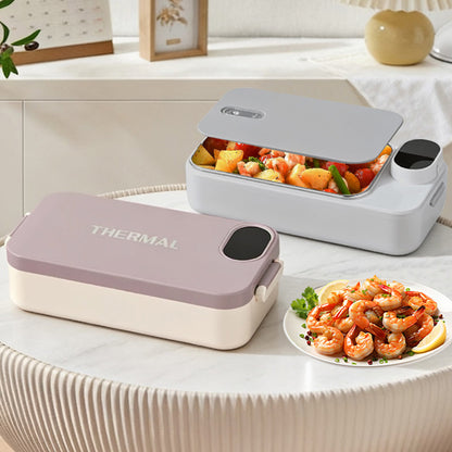 900ml Stainless Steel Heated Lunch Box -Grey