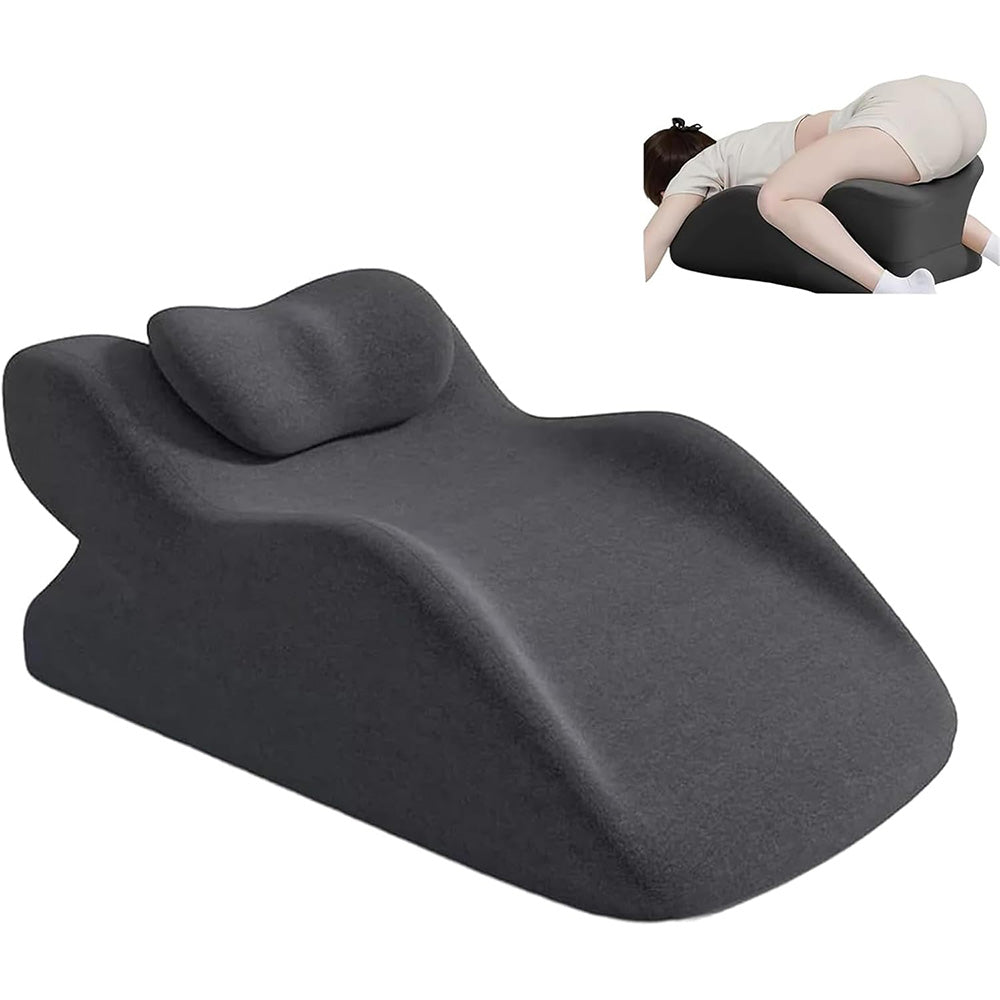 Ergonomic Memory Foam Reclining Pillow Prone Reading Cushion for Bed and Sofa Dark Gray