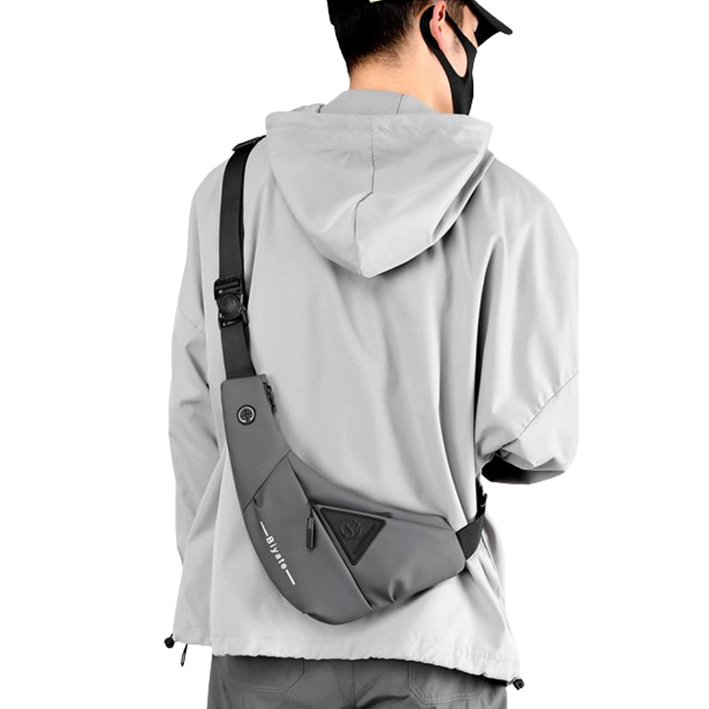 Men's Small Sling Crossbody Bag Anti-Theft Chest Bag Casual Hiking Cycling Slim Shoulder Pack Gray