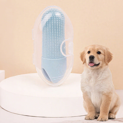 Silicone Pet Finger Toothbrush ¨C Daily Teeth Cleaning for Cats and Dogs Blue