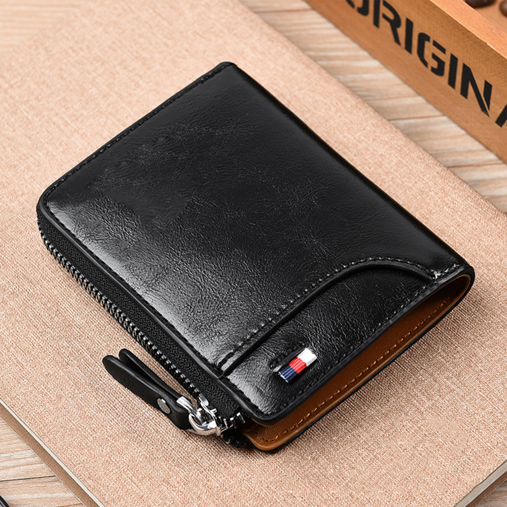 RFID Shielding PU Wallet Anti-theft Cash Credit Card Holder ID Purse Black
