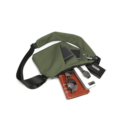 Men Anti-Theft Chest Pack Right Shoulder Sling Bag Travel Sports Crossbody Bag Green