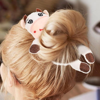 6 Pieces Cute Animal Scrunchies Hair Ties Fluffy Hair Bands Elastic Hair Rope Hair Styling Tools