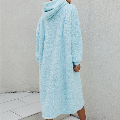 Reversible Wearable Blanket Plush Warm Cozy Blanket One Size Fits All Blue