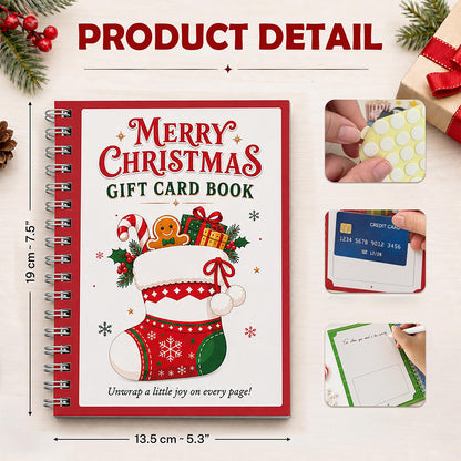 Christmas Gift Card Book Coil Bound Card Holder Book - Socks