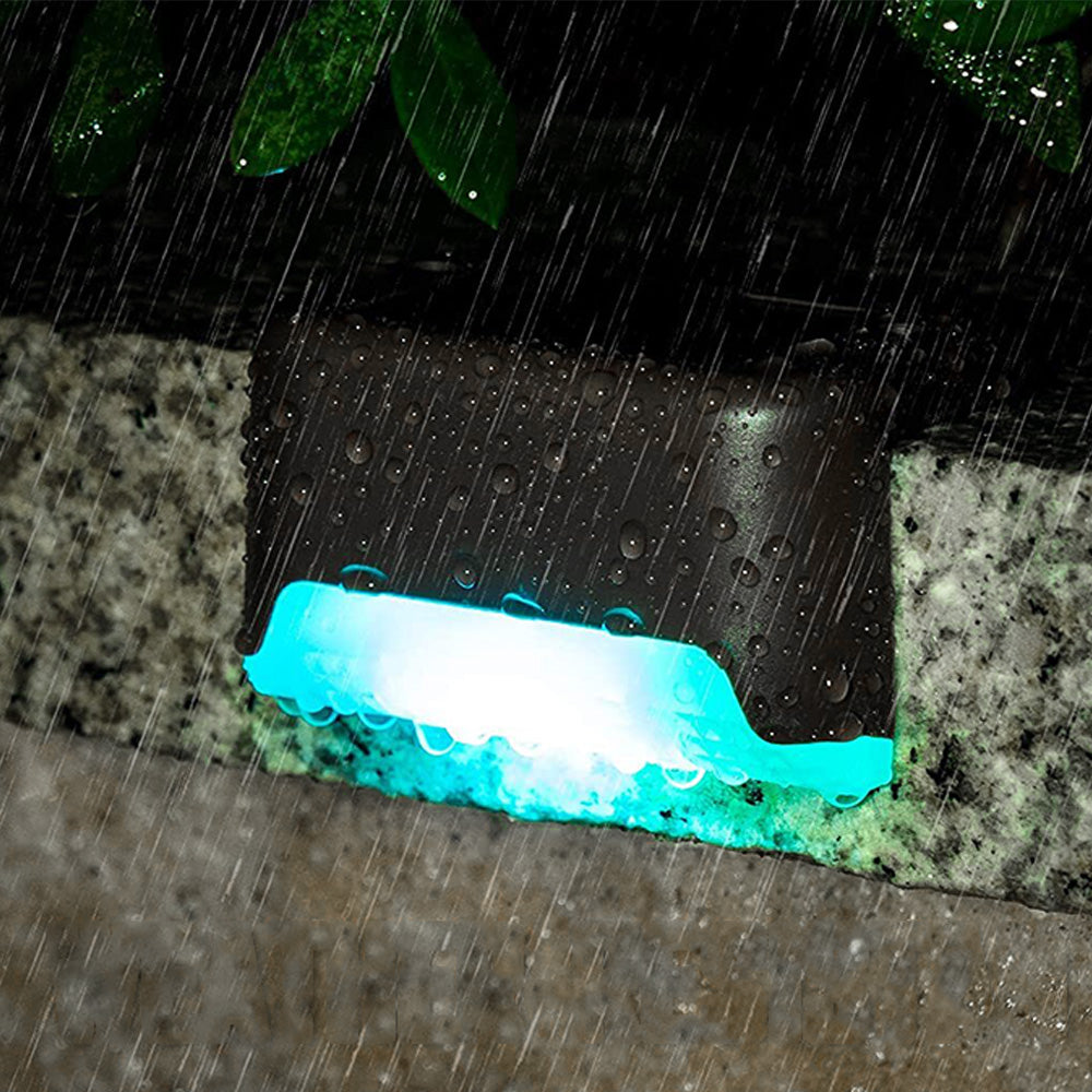 4Pcs LED Solar Fence and Step Lights -Mixed Color