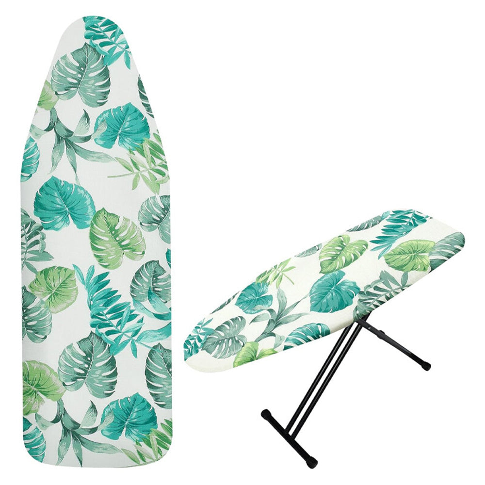 Heat Retaining Felt Ironing Board Cover Easy Fitted Elastic Edge-Leaves