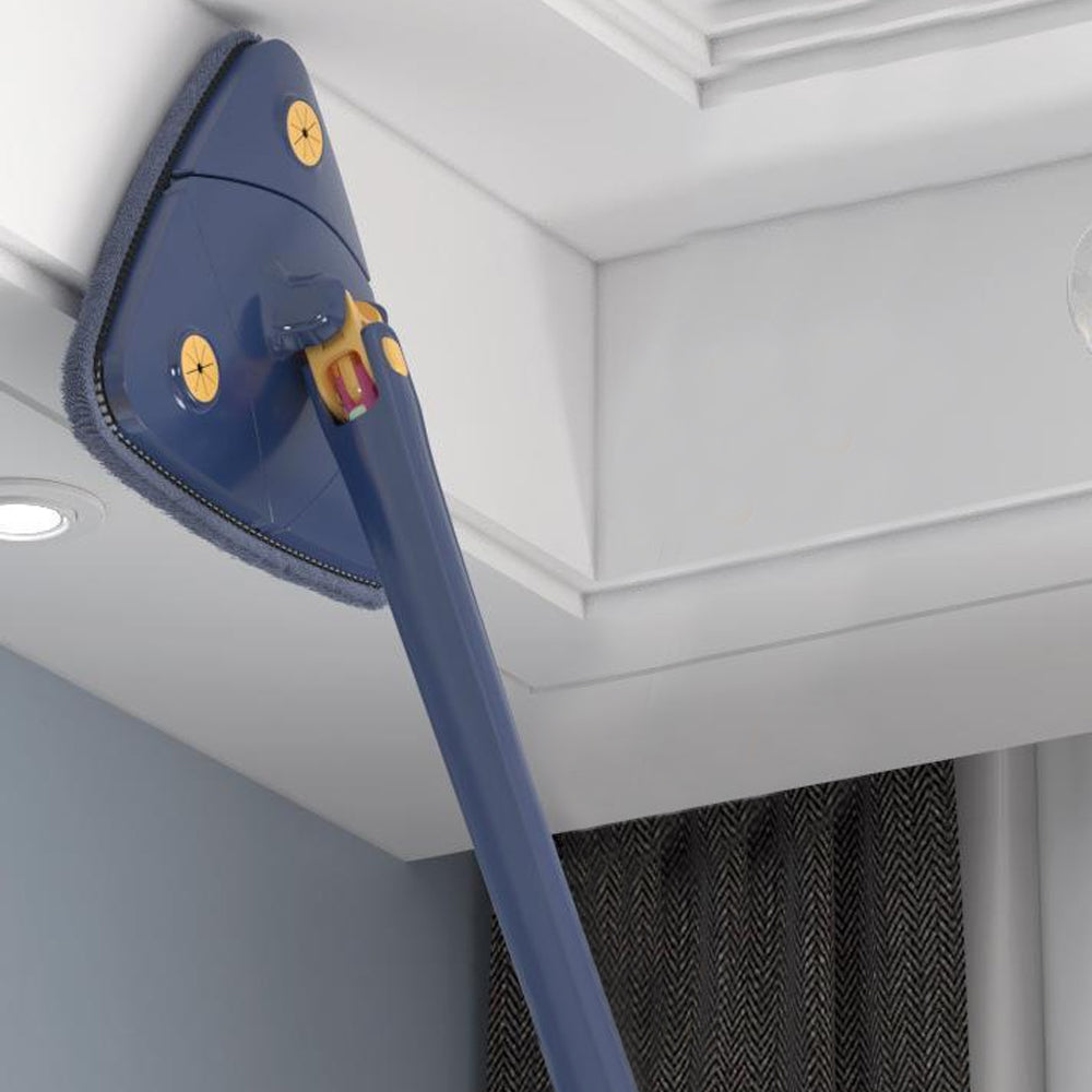 360 Degree Rotatable Cleaning Mop with 3 Cleaning Pads Triangle Automatic Wringing Squeezing Mop