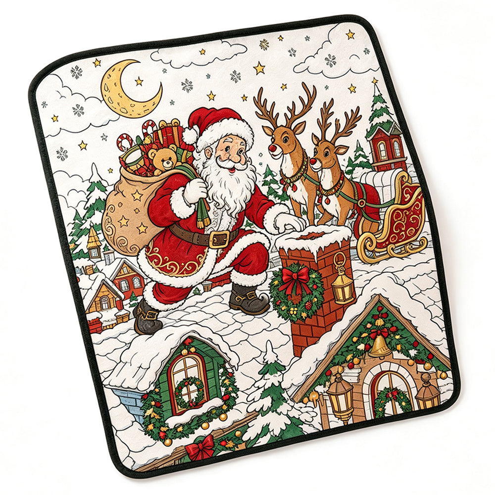 DIY Coloring Graffiti Christmas Blanket Drawing Blanket for Adults - Style3