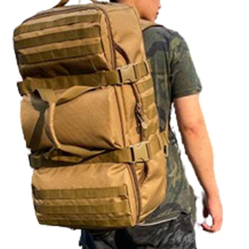 60L Military Tactical Backpack Trekking Rucksack Travel Sports Duffle Bag Khaki