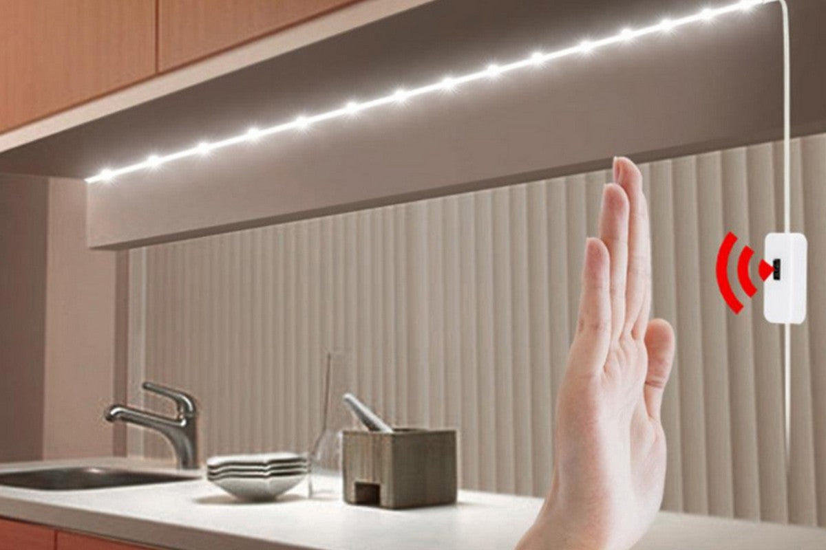USB LED Strip Light Touch Switch Hand Sweep Cabinet Kitchen Lights Fairy Light-White