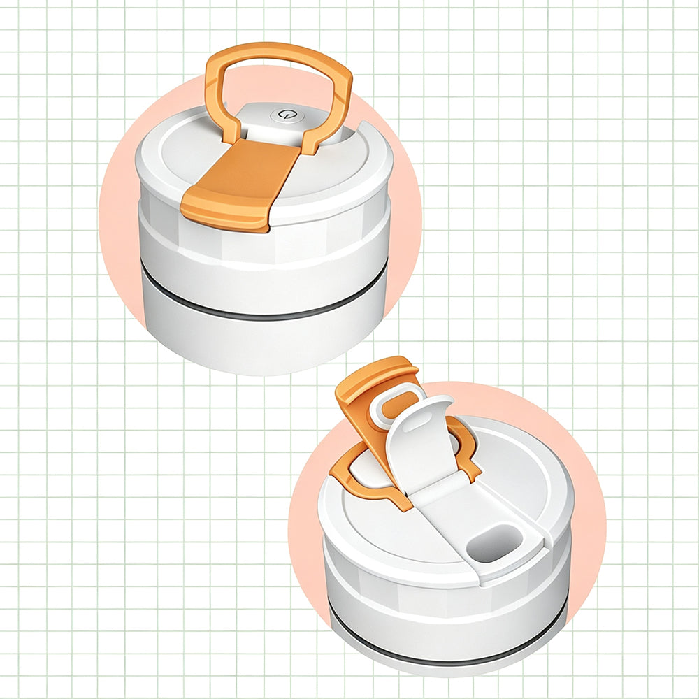 600ml Rechargeable Portable Juicer Blender with 4 Blade Cutter - White