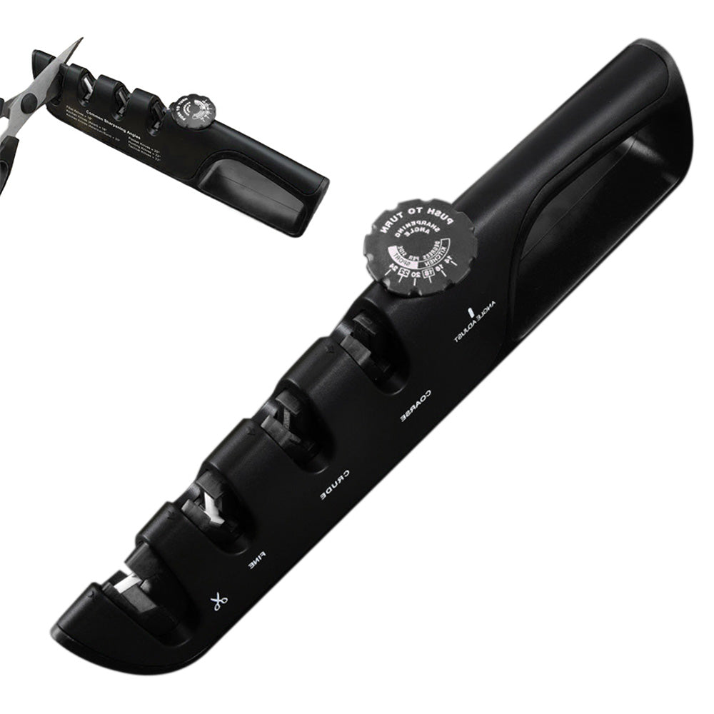 4 In 1 Scissors Sharpener Tool Knife Sharpeners With 6 Adjustable Angle For Kitchen Black