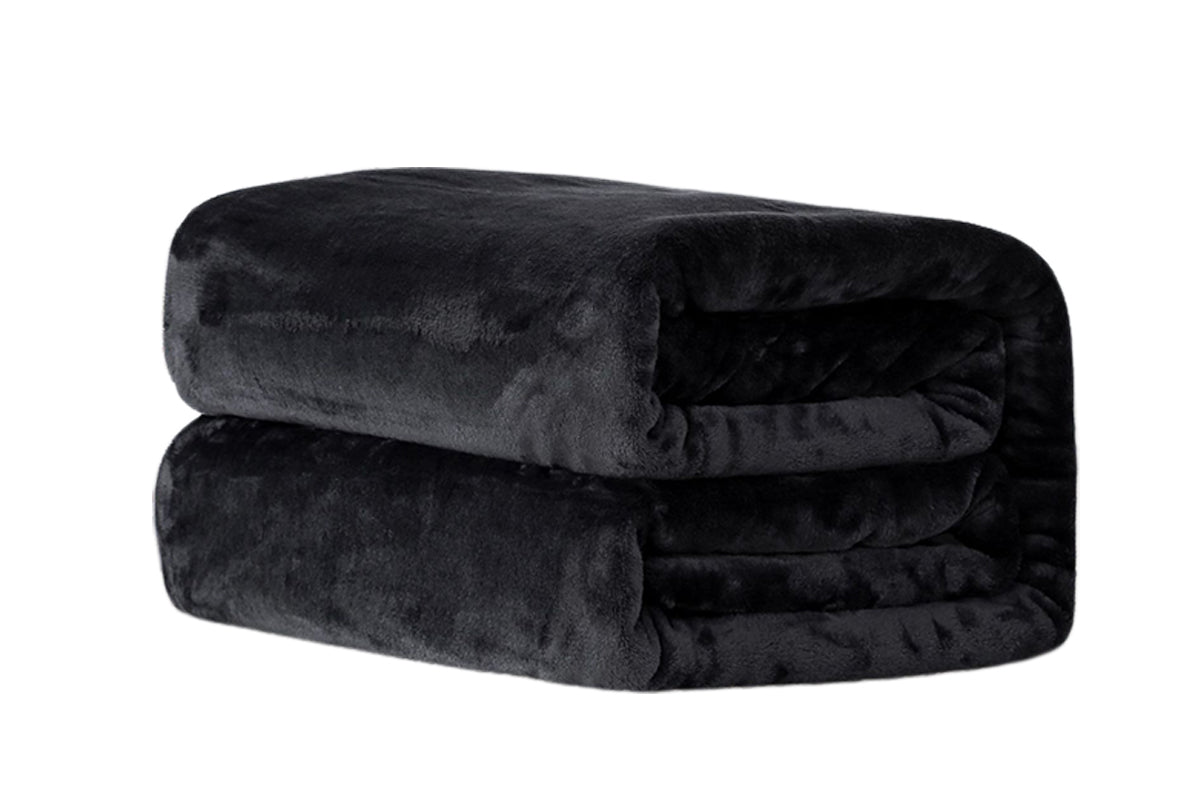 Mink Feel Blanket Soft Cozy Throw Blanket Flannel Blanket -Black