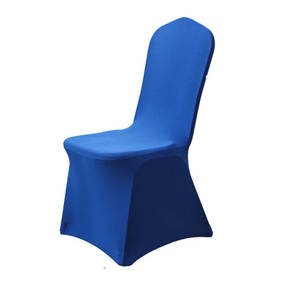 2Pcs Stretch Solid Colour Chair Cover for Wedding Party Decoration -Blue